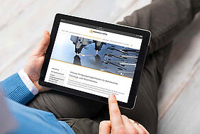 Unsere neue Website – Tablet-Ansicht