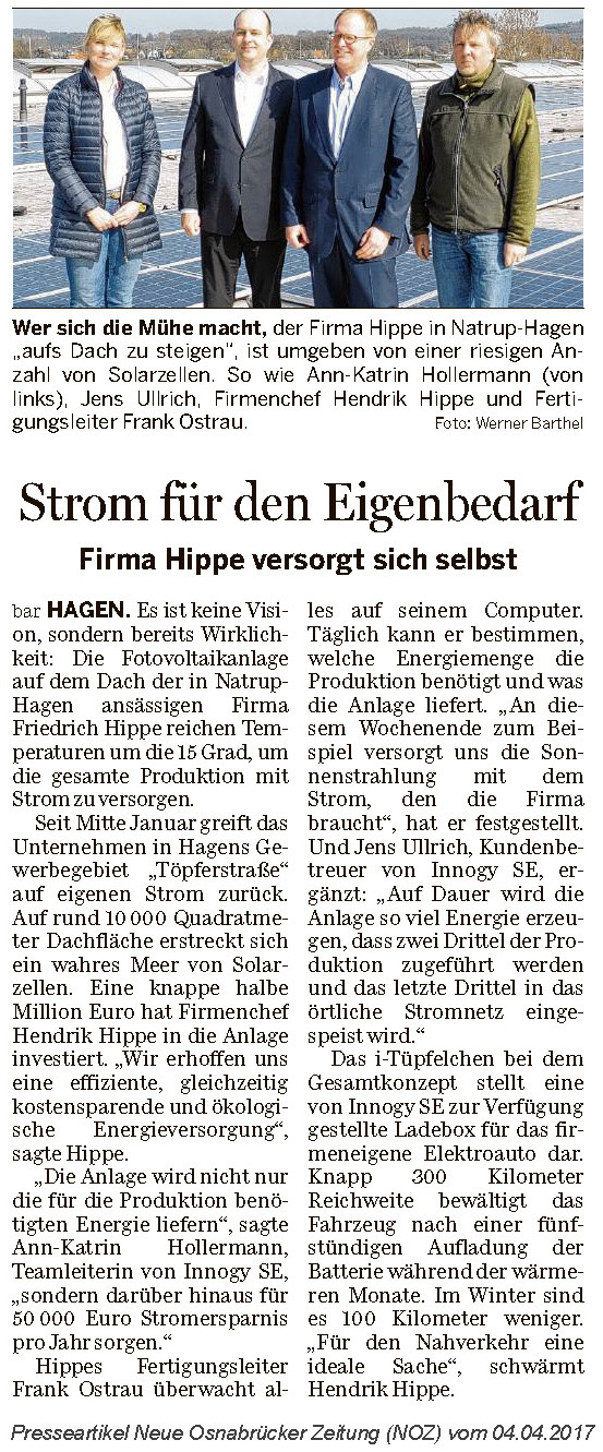 Presseartikel Neue Osnabrücker Zeitung (NOZ) vom 04.04.2017